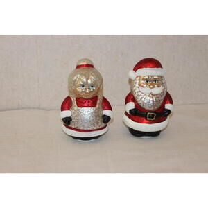 NEW Valerie Parr Hill Illuminated Mercury Glass Santa and Mrs Claus Figures